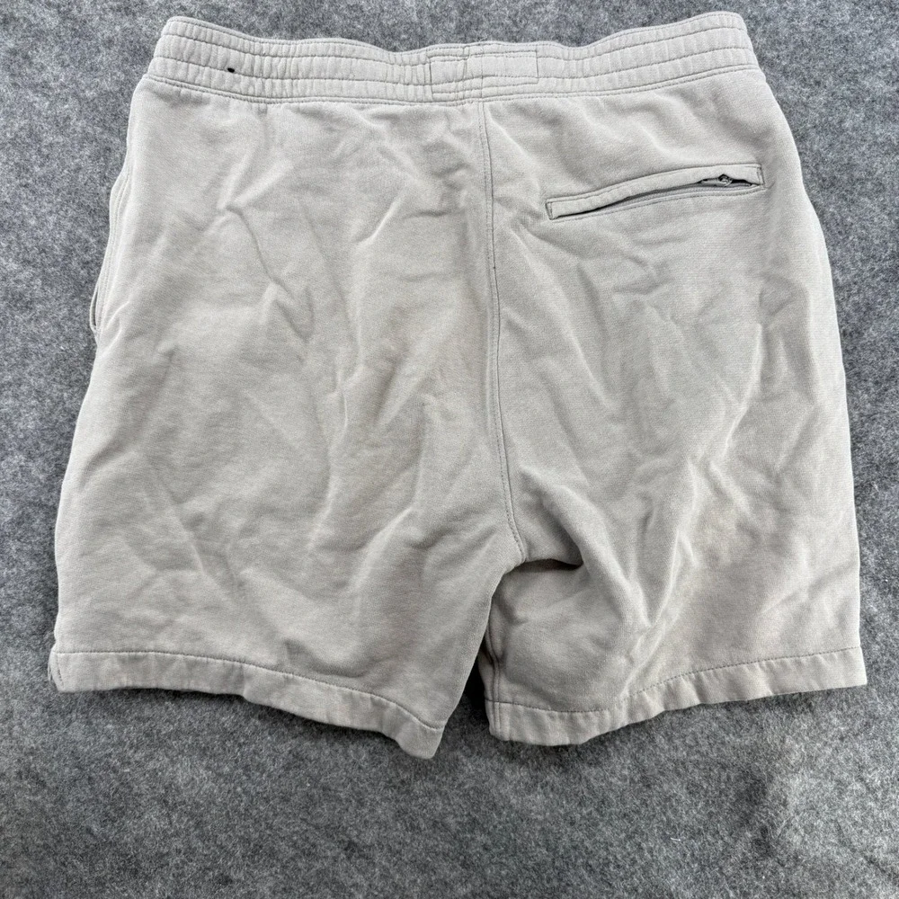 Abercrombie & Fitch Sweat Shorts Mens S Tan Embossed Logo Fleece Drawstring - Picture 8 of 16